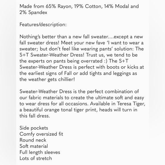 Smash & Tess Teresa Tiger Sweater Dress - Picture 7 of 7